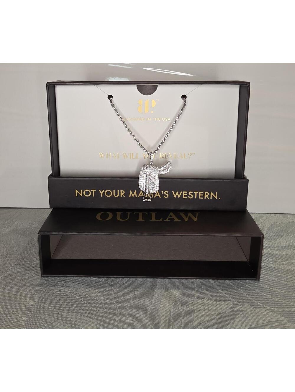 Outlaw Saddle Royale Diamond Cubic Zirconia Pendant Necklace